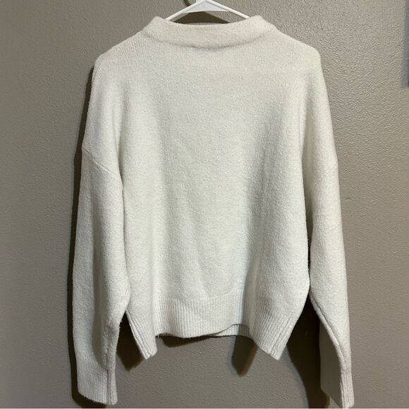 ZARA high neck wool blend neutral knit sweater women's size medium - Picture 5 of 9